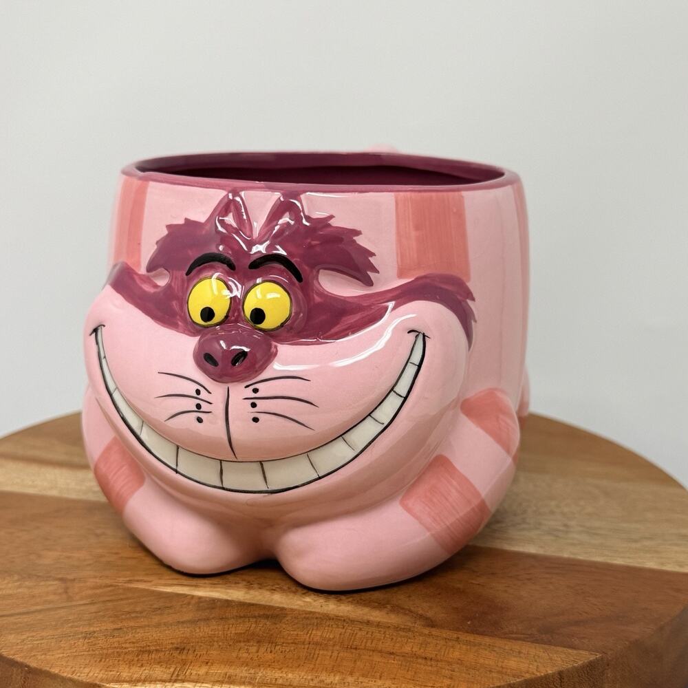 Disney Alice In Wonderland Cheshire Cat Large 3D Pink Coffee Mug Tea Cup